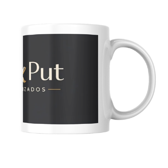 Caneca personalizada Cut & Put na cor preta